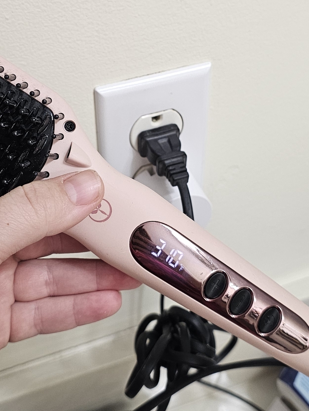 L'ange Pink Electric Hair Straightening Brush - Picture 3 of 3